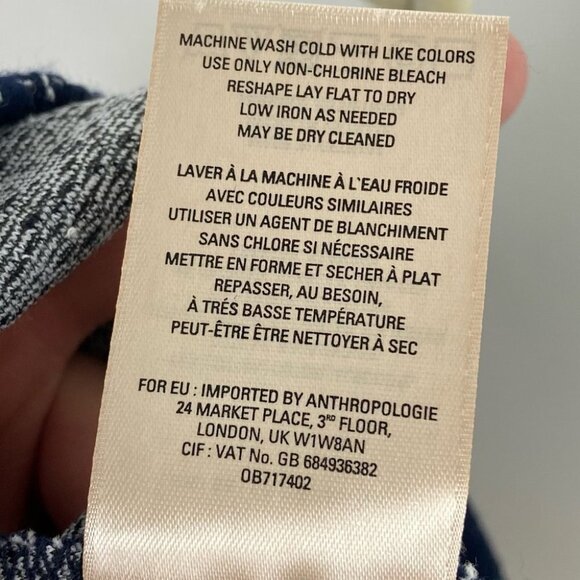 Anthropologie Maeve Printed Pencil Skirt Size Medium Stretch‎ Blue Career Midi M - Picture 6 of 8